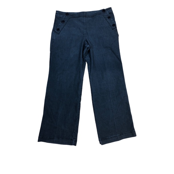 Larry Levine Dark Gray Flare Wide Leg Jeans - Picture 1 of 5